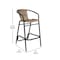 Flash Furniture Lila  Commercial Grade Indoor-Outdoor PE Rattan Restaurant Barstool with Black Aluminum Frame and Footrest in Medium Brown, PK2 2-SDA-AD632032R-DK-BN-GG - alternate 7